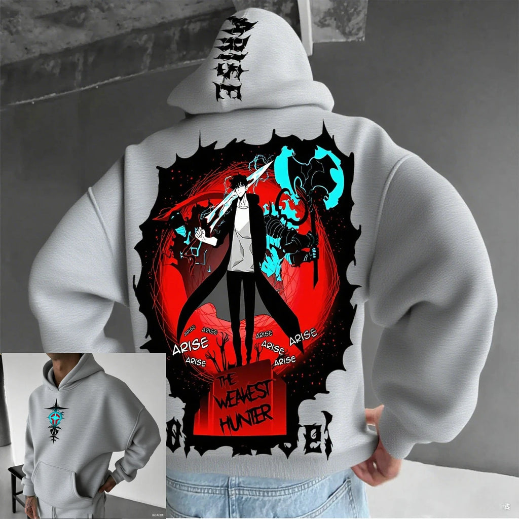 Solo Leveling Graphic Hoodie - Anime Streetwear Pullover