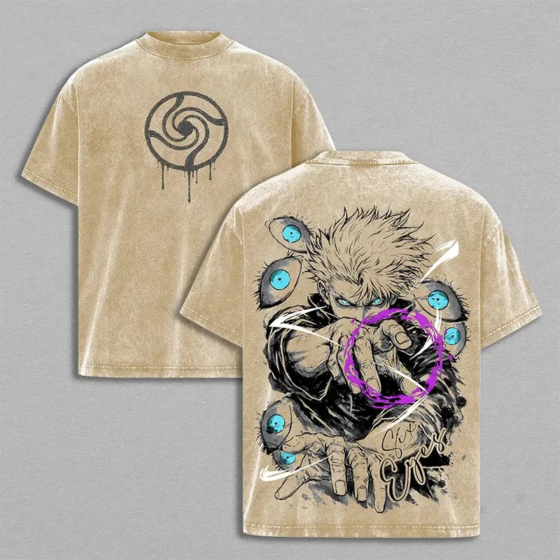 Jujutsu Kaisen Gojo Satoru T-Shirt - Washed Cotton Summer Tee