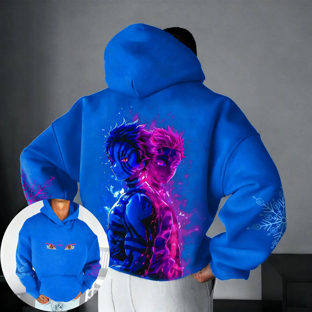 Demon Slayer Akaza Hoodie - Co-Branded Harajuku Sweater Top