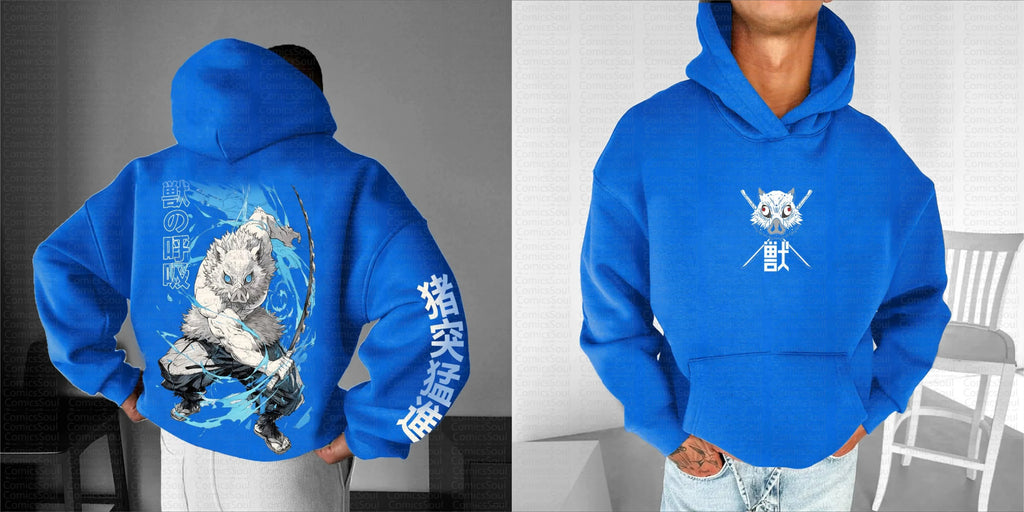 Demon Slayer Inosuke Hoodie Set - Boar Mask Beast Breathing