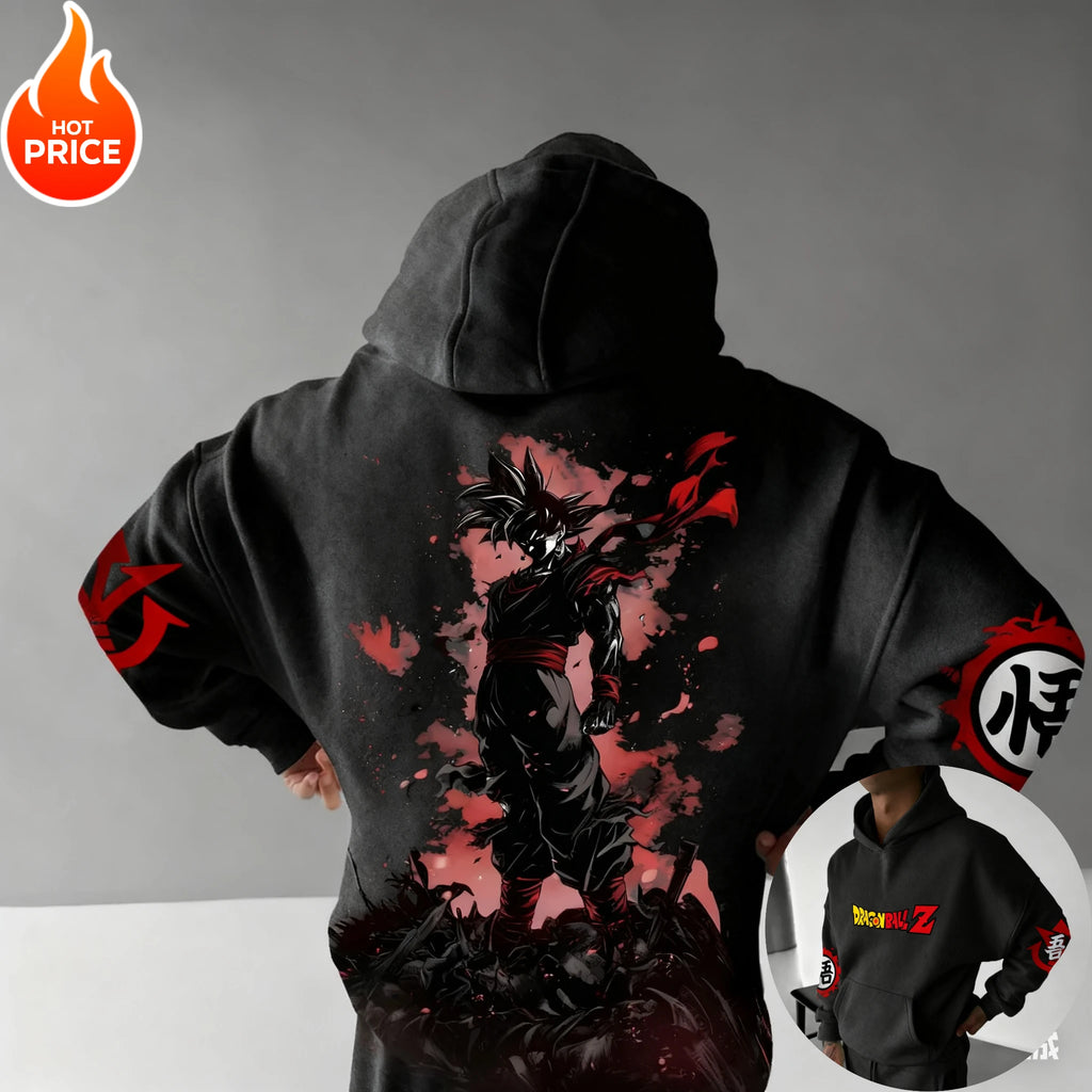 Dragon Ball Goku Dark Print Hoodie - Oversized Summer Casual