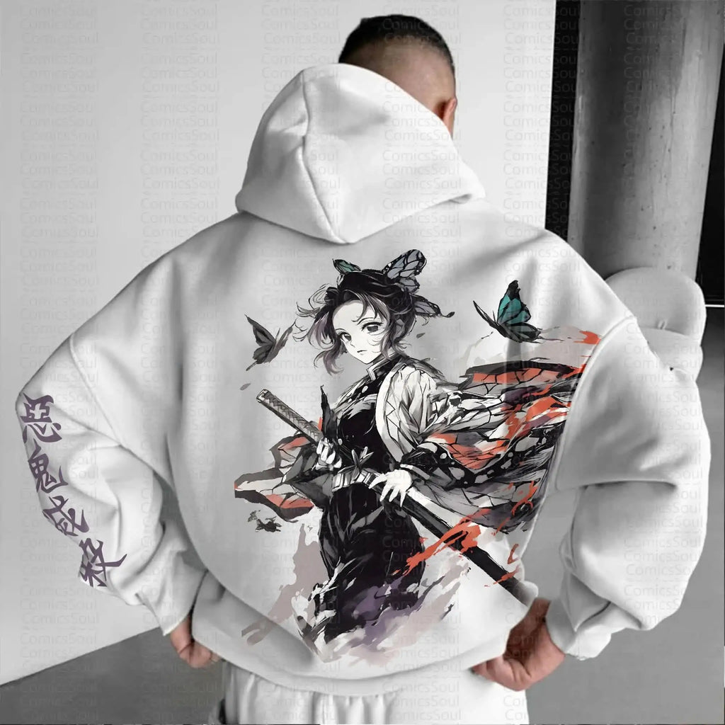Demon Slayer Shinobu Kocho Hoodie Set - Purple Butterfly Theme