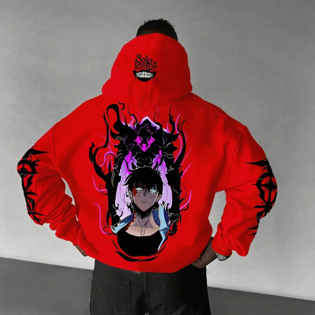 Solo Leveling Pullover Hoodie - Oversized Anime Jacket