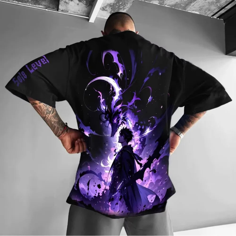 Solo Leveling Oversized T-Shirt - Y2K Anime Streetwear