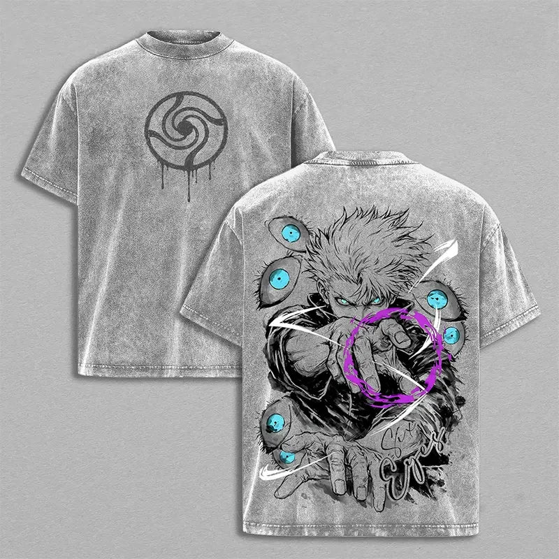 Jujutsu Kaisen Gojo Satoru T-Shirt - Washed Cotton Summer Tee