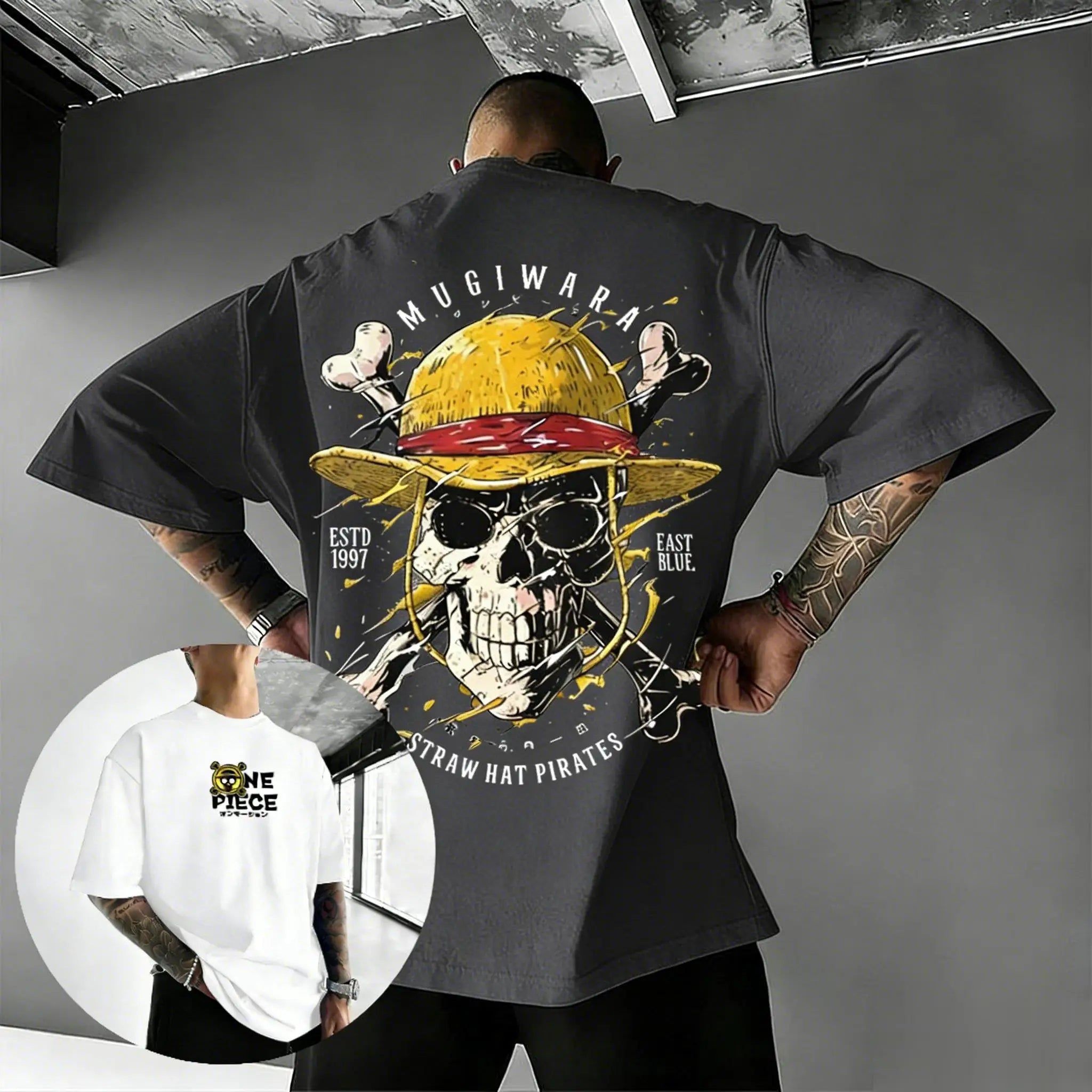One Piece Skull T-Shirt - Oversized Cotton Streetwear 2026