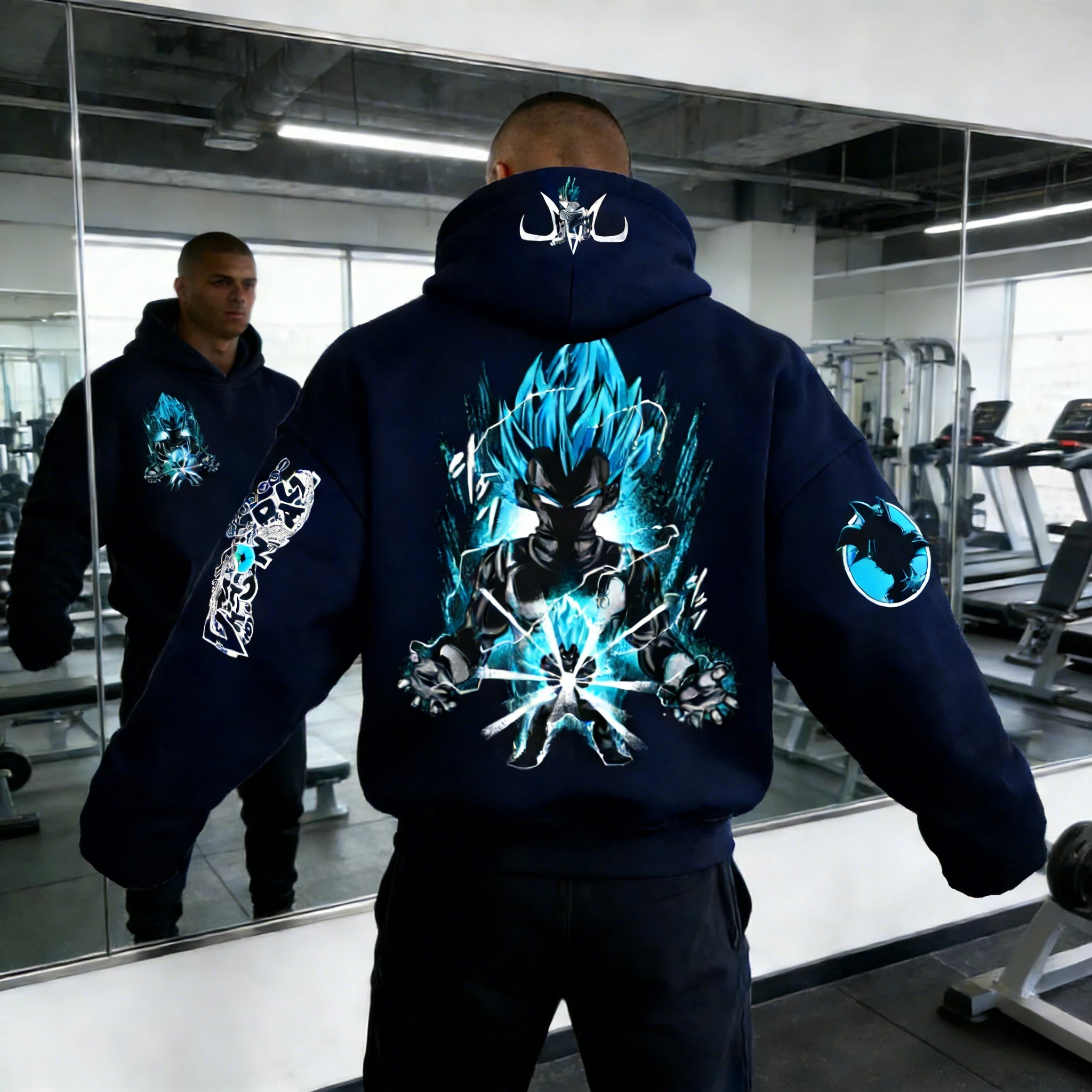 Dragon Ball Vegeta Hoodie - Super Saiyan Blue Retro Gym