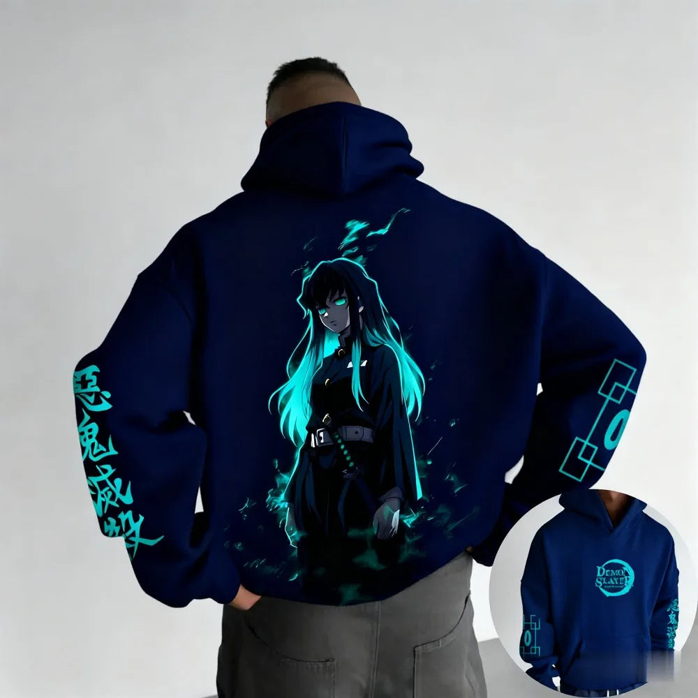 Demon Slayer Muichiro Tokito Hoodie - Plus Size Fleece Jacket
