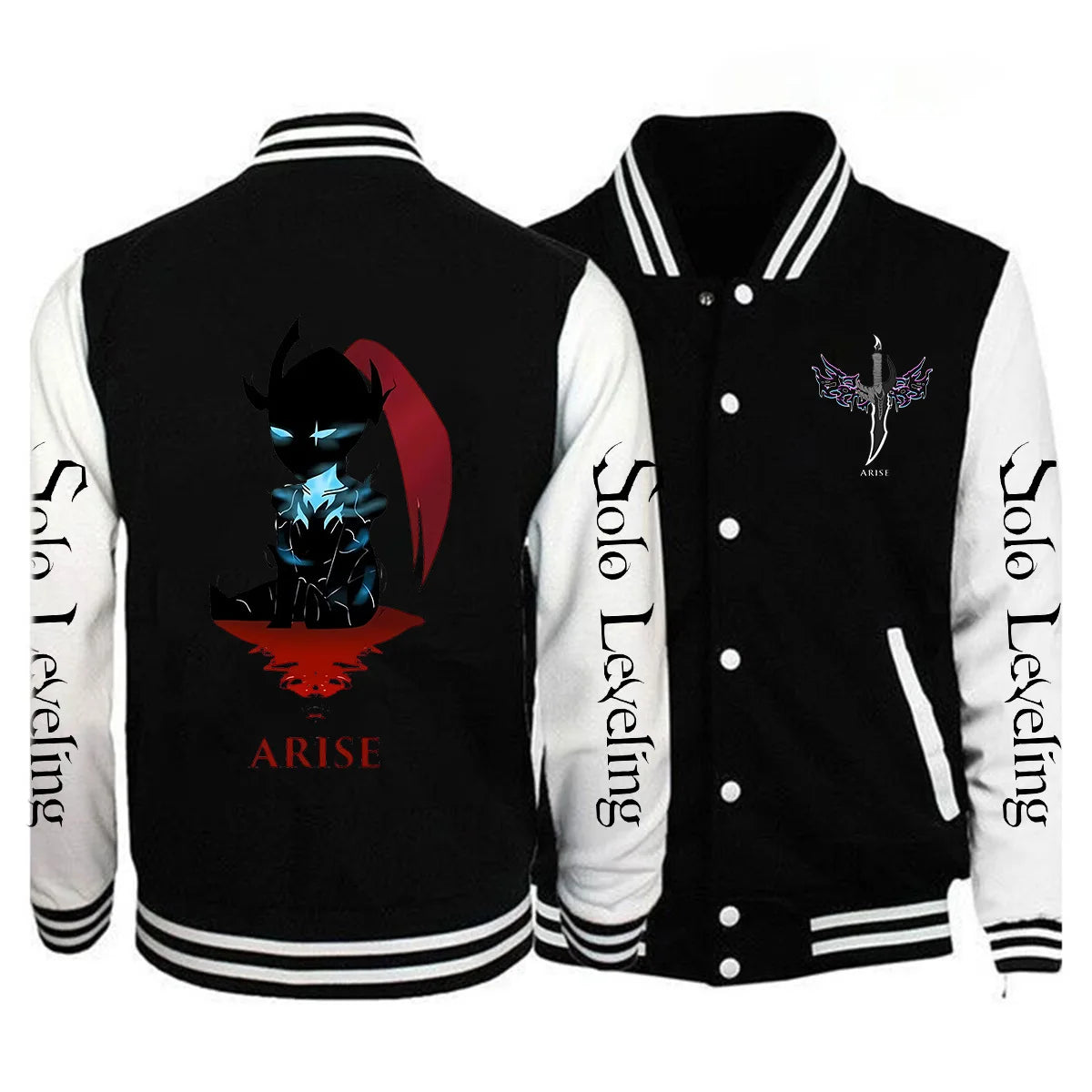 Limited Edition Men Fashion Solo Leveling Print Baseball Jacket Button Jacket Outerwear 2025 Spring Oversized Streetwear Solo Leveling Jacket