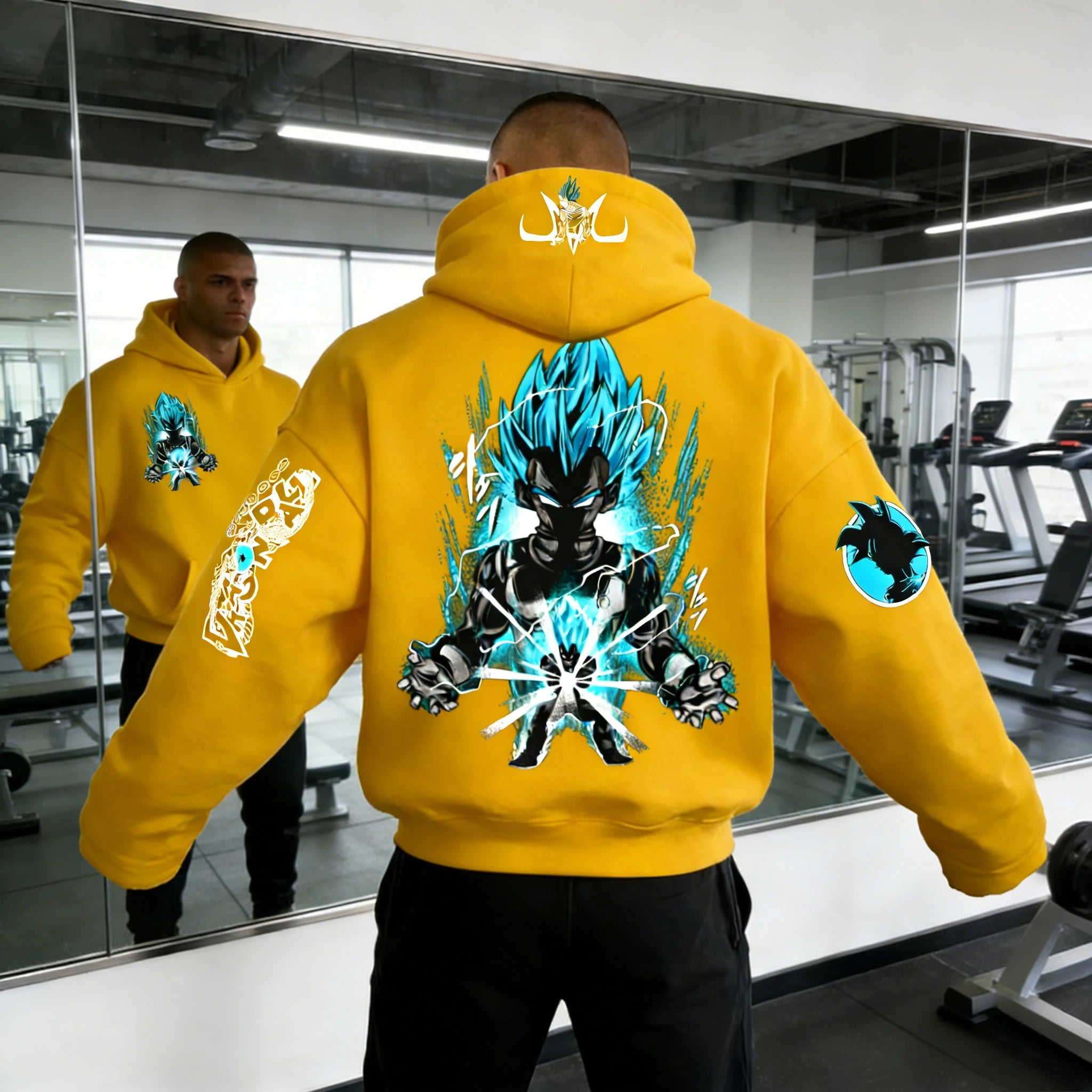 Dragon Ball Vegeta Hoodie - Super Saiyan Blue Retro Gym