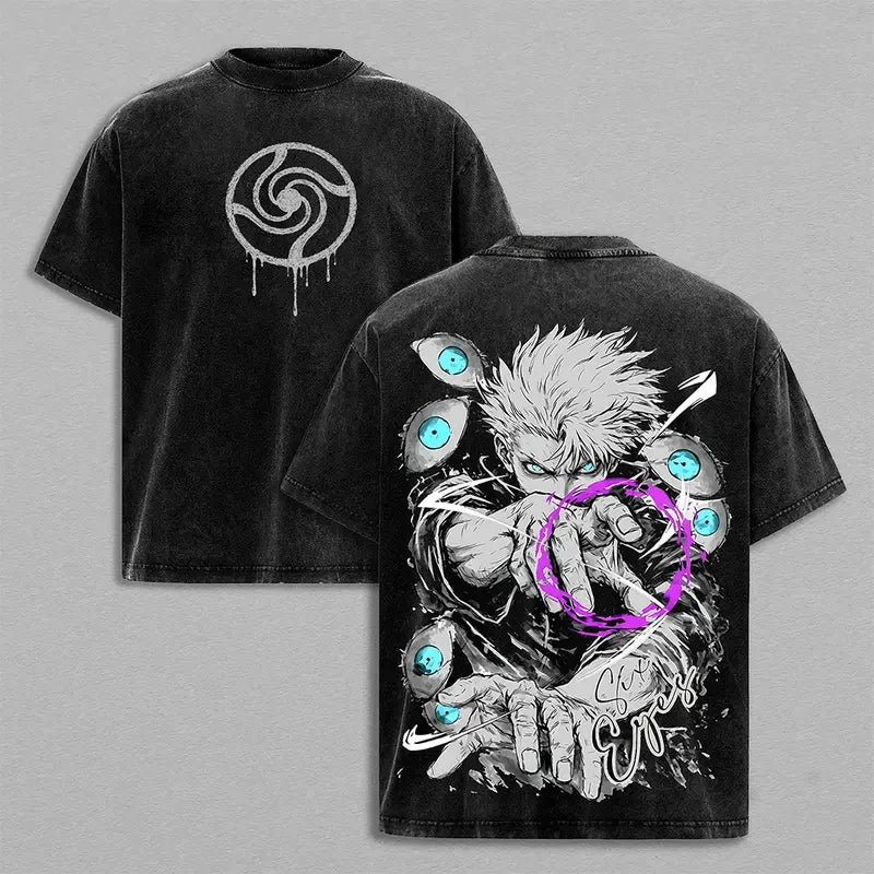 Jujutsu Kaisen Gojo Satoru T-Shirt - Washed Cotton Summer Tee