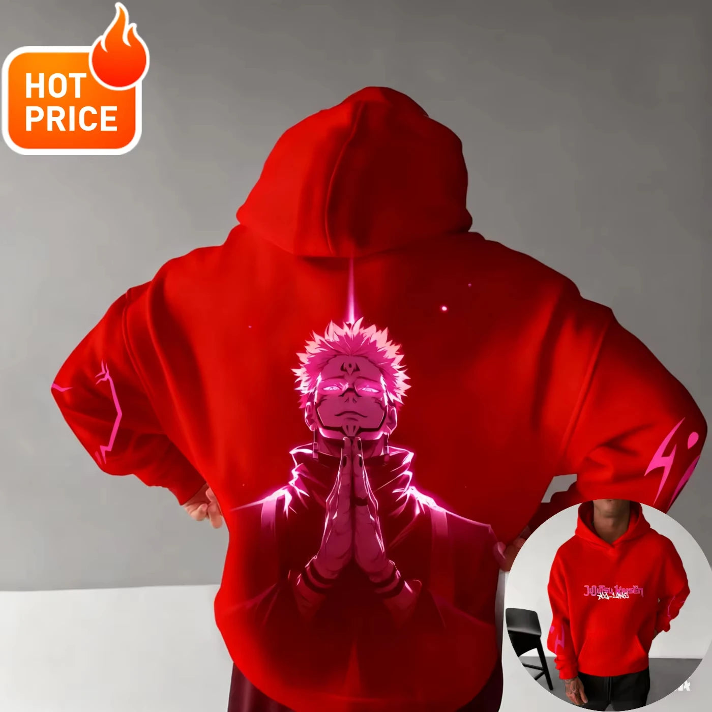 Jujutsu Kaisen Sukuna Hoodie - Vintage Oversized Harajuku