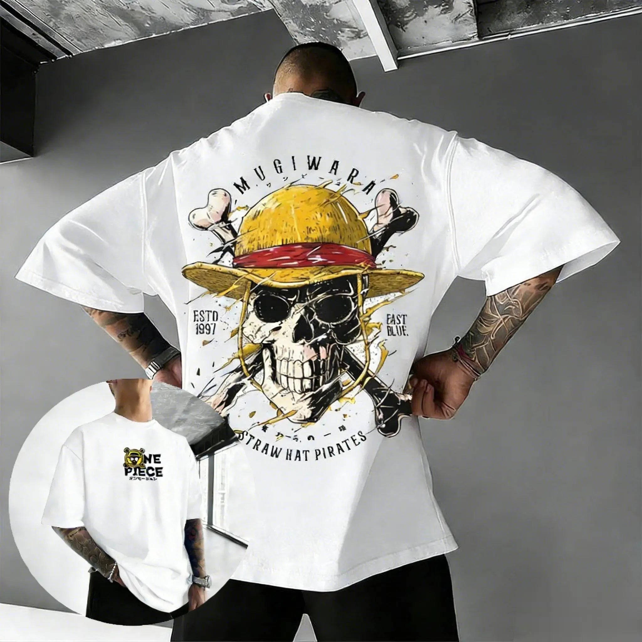 One Piece Skull T-Shirt - Oversized Cotton Streetwear 2026