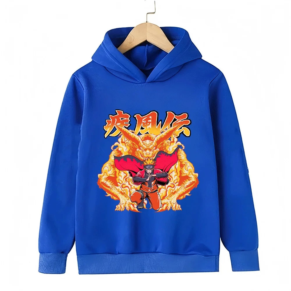 Naruto Kurama Kids Hoodie - Uzumaki Graphic Sweatshirt