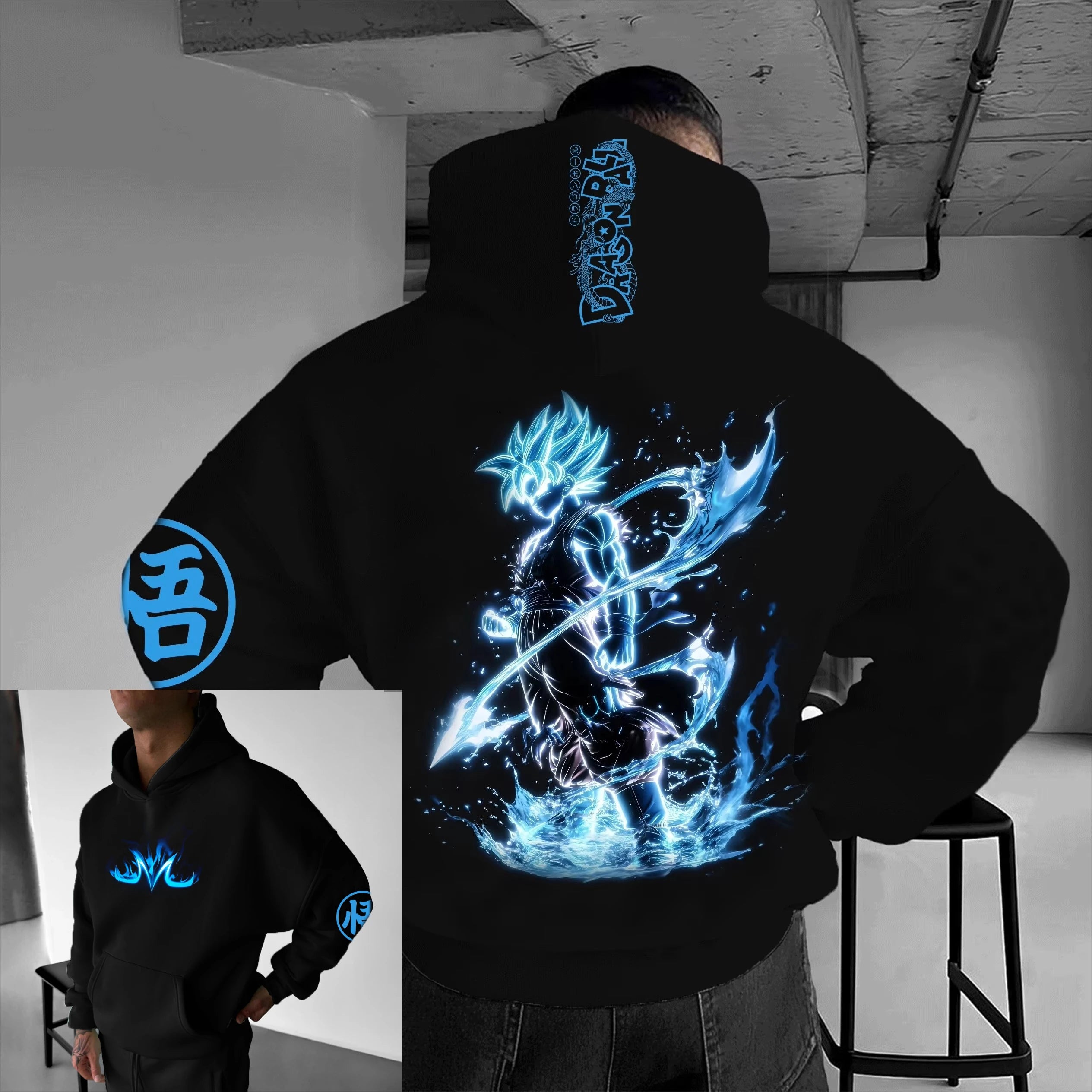 Dragon Ball Hip Hop Hoodie - Large Anime Parent-Child Top