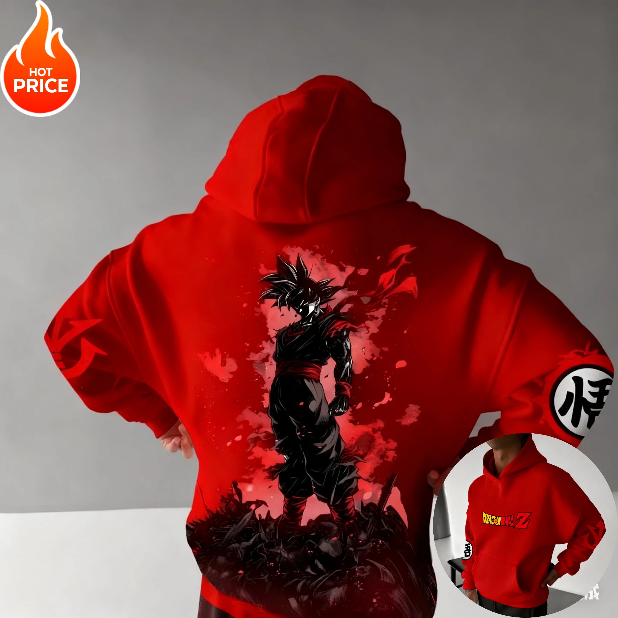 Dragon Ball Goku Dark Print Hoodie - Oversized Summer Casual