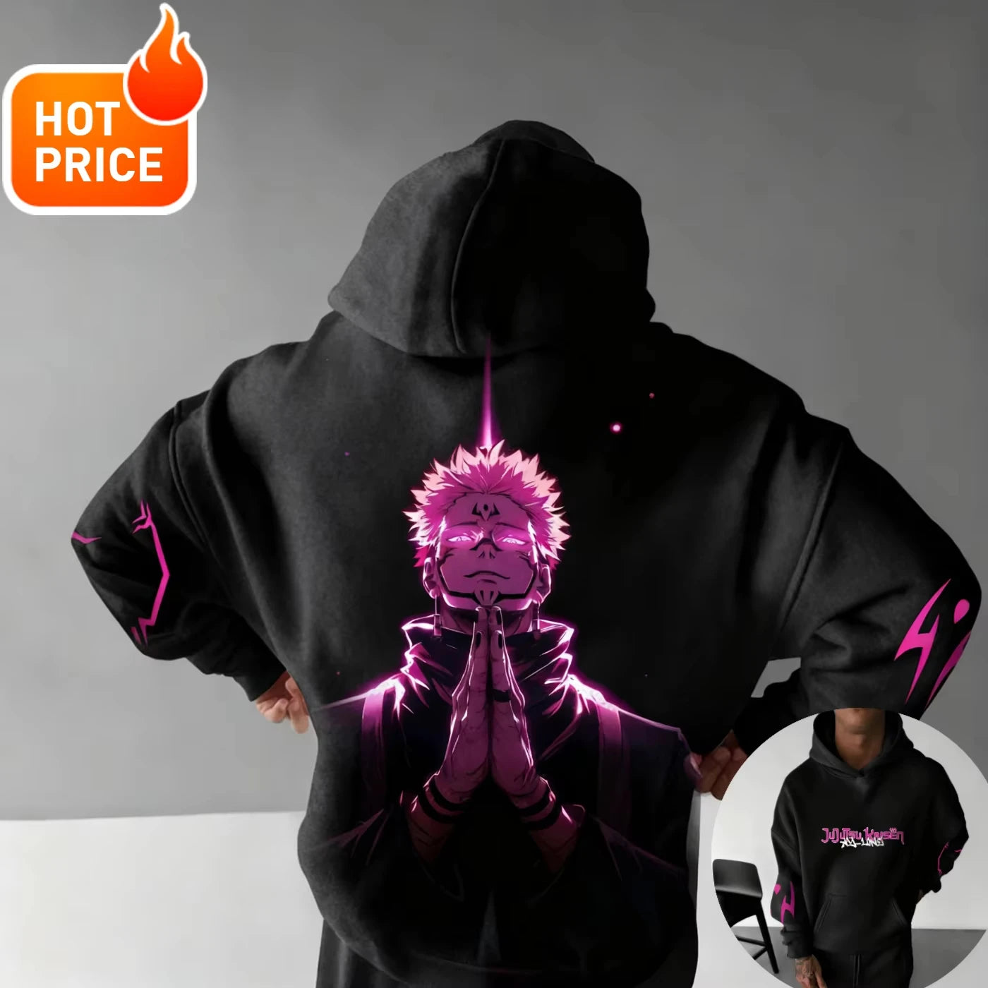 Jujutsu Kaisen Sukuna Hoodie - Vintage Oversized Harajuku