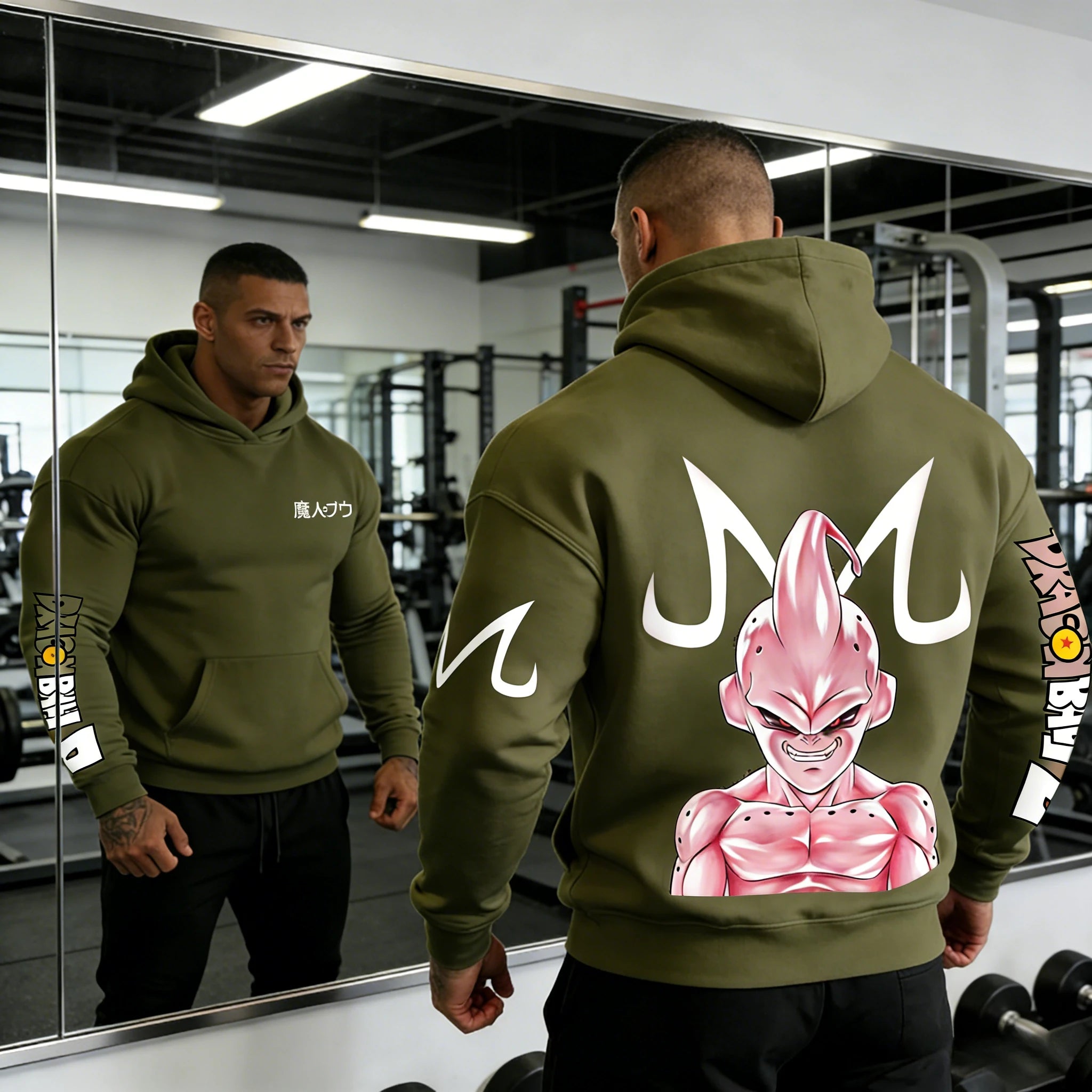 Dragon Ball Kid Buu Hoodie - Retro Gym Y2K Sweatshirt