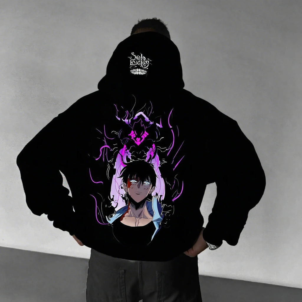 Solo Leveling Pullover Hoodie - Oversized Anime Jacket