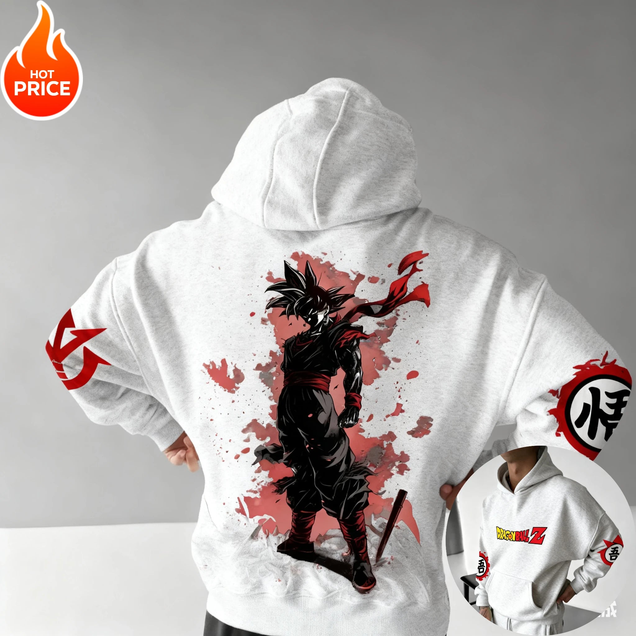 Dragon Ball Goku Dark Print Hoodie - Oversized Summer Casual