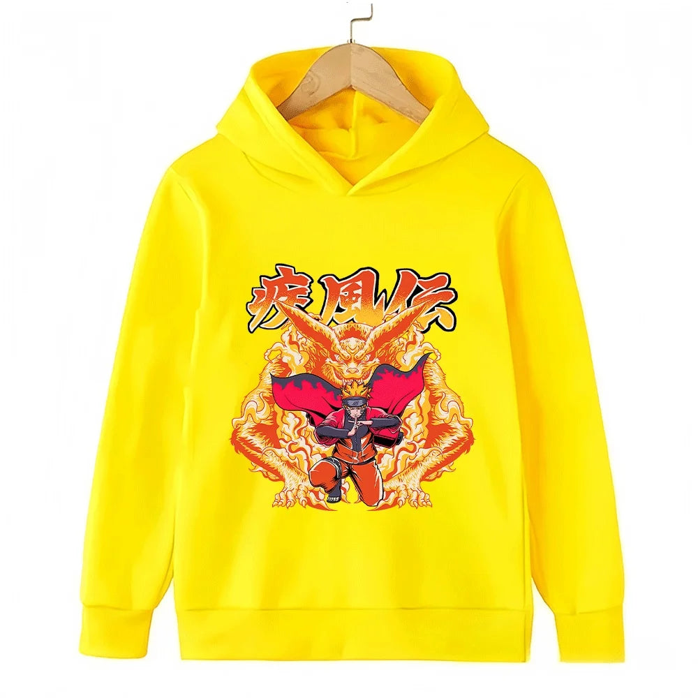 Naruto Kurama Kids Hoodie - Uzumaki Graphic Sweatshirt
