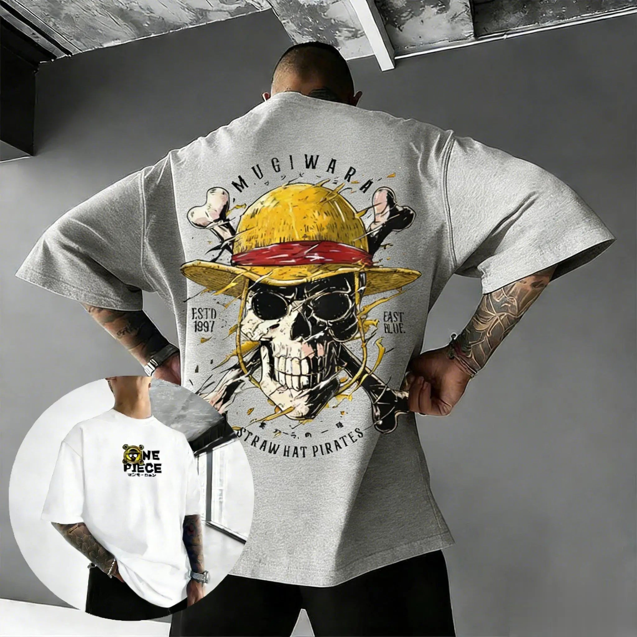 One Piece Skull T-Shirt - Oversized Cotton Streetwear 2026