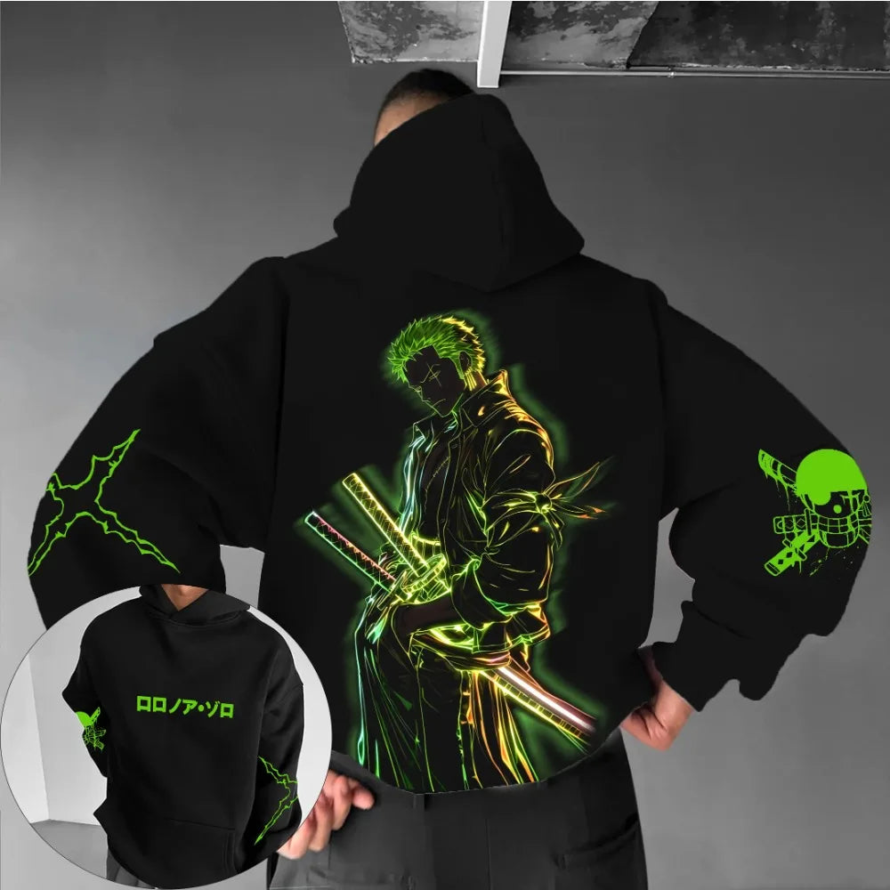 One Piece Roronoa Zoro Hoodie - Y2K Parent-Child Pack