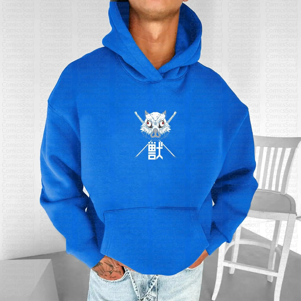 Demon Slayer Inosuke Hoodie Set - Boar Mask Beast Breathing