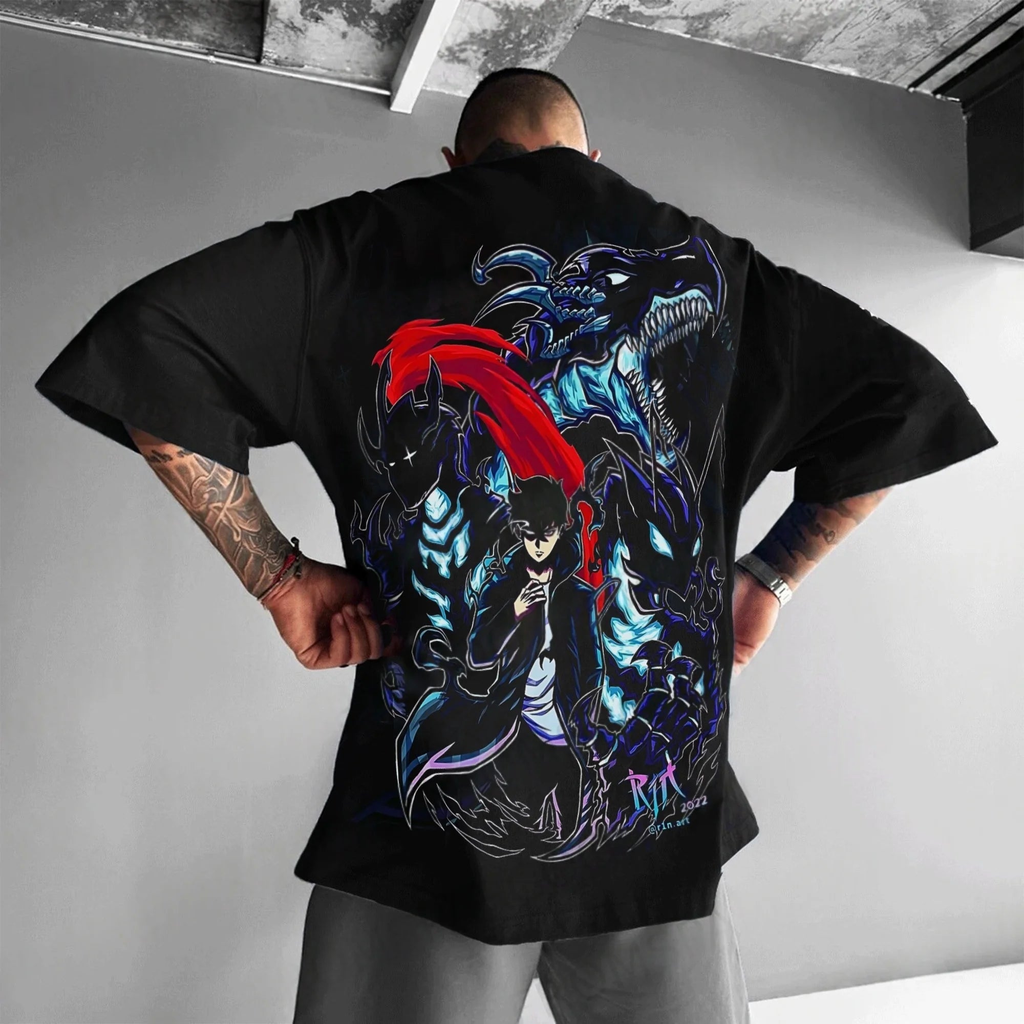 Solo Leveling Licensed Anime Tee 2025 - Official Manga Graphic Cotton Shirt, Y2K Loose Fit for Cosplay & Daily Wear