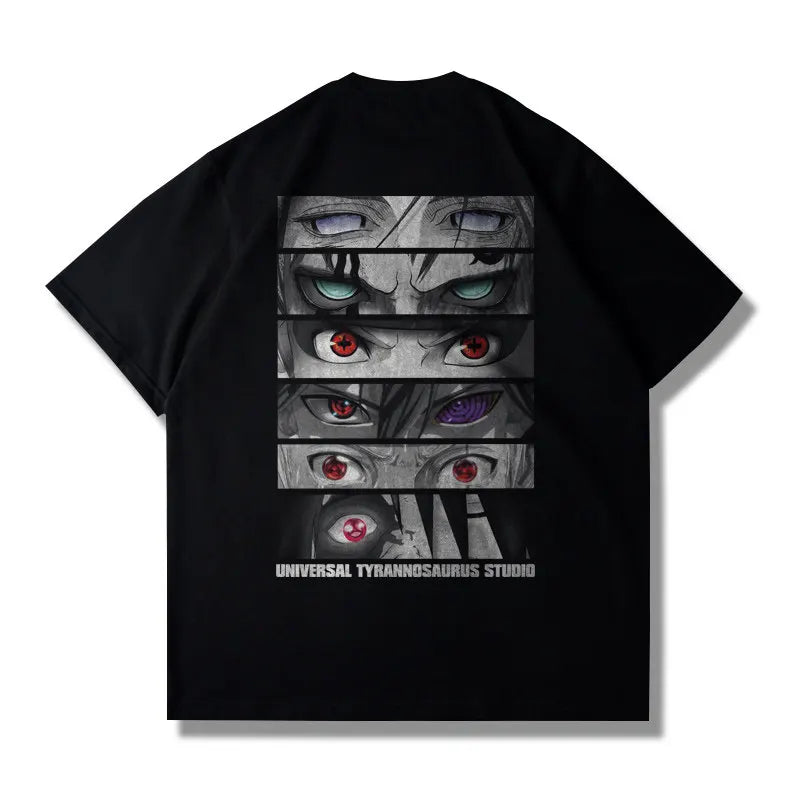 Naruto Eye Pattern T-Shirt - Anime Casual Short Sleeve