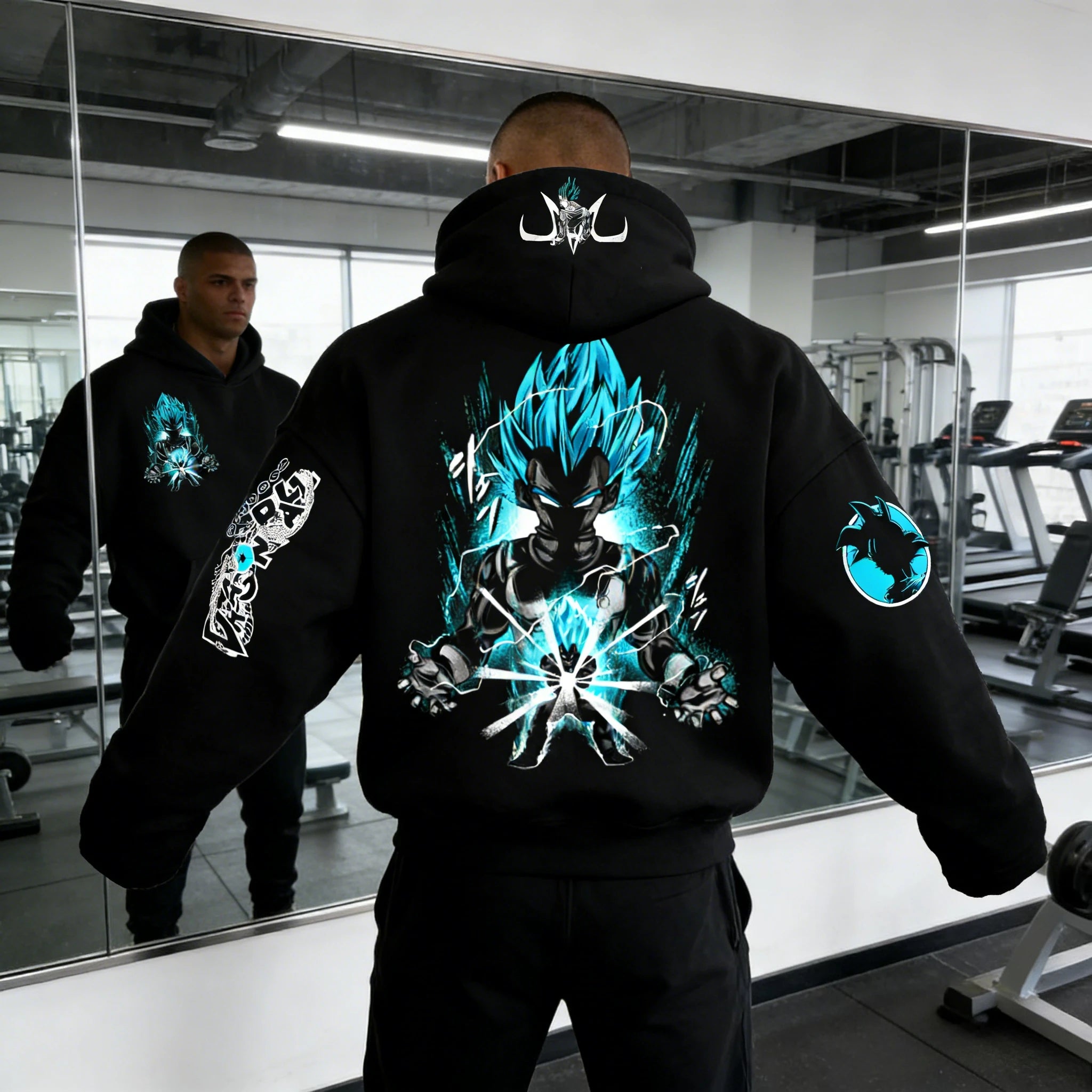 Dragon Ball Vegeta Hoodie - Super Saiyan Blue Retro Gym