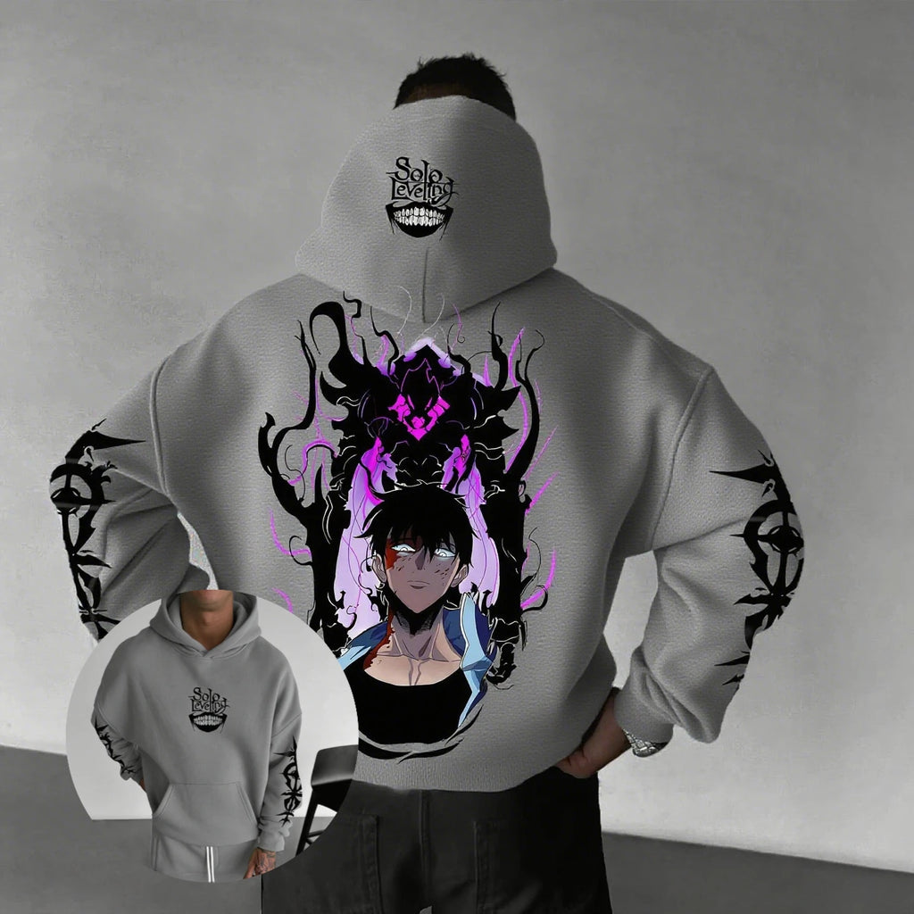 Solo Leveling Pullover Hoodie - Oversized Anime Jacket