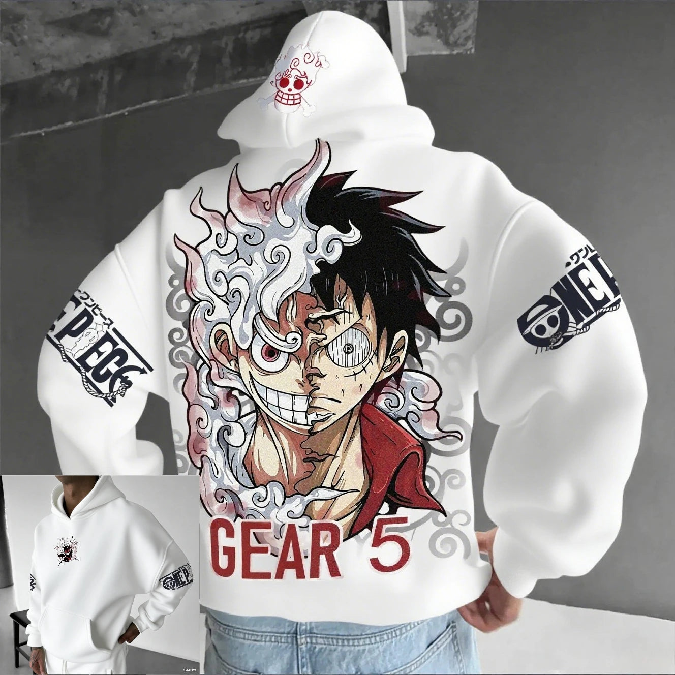 One Piece Luffy Gear 5 Nika Hoodie - Cosplay Streetwear