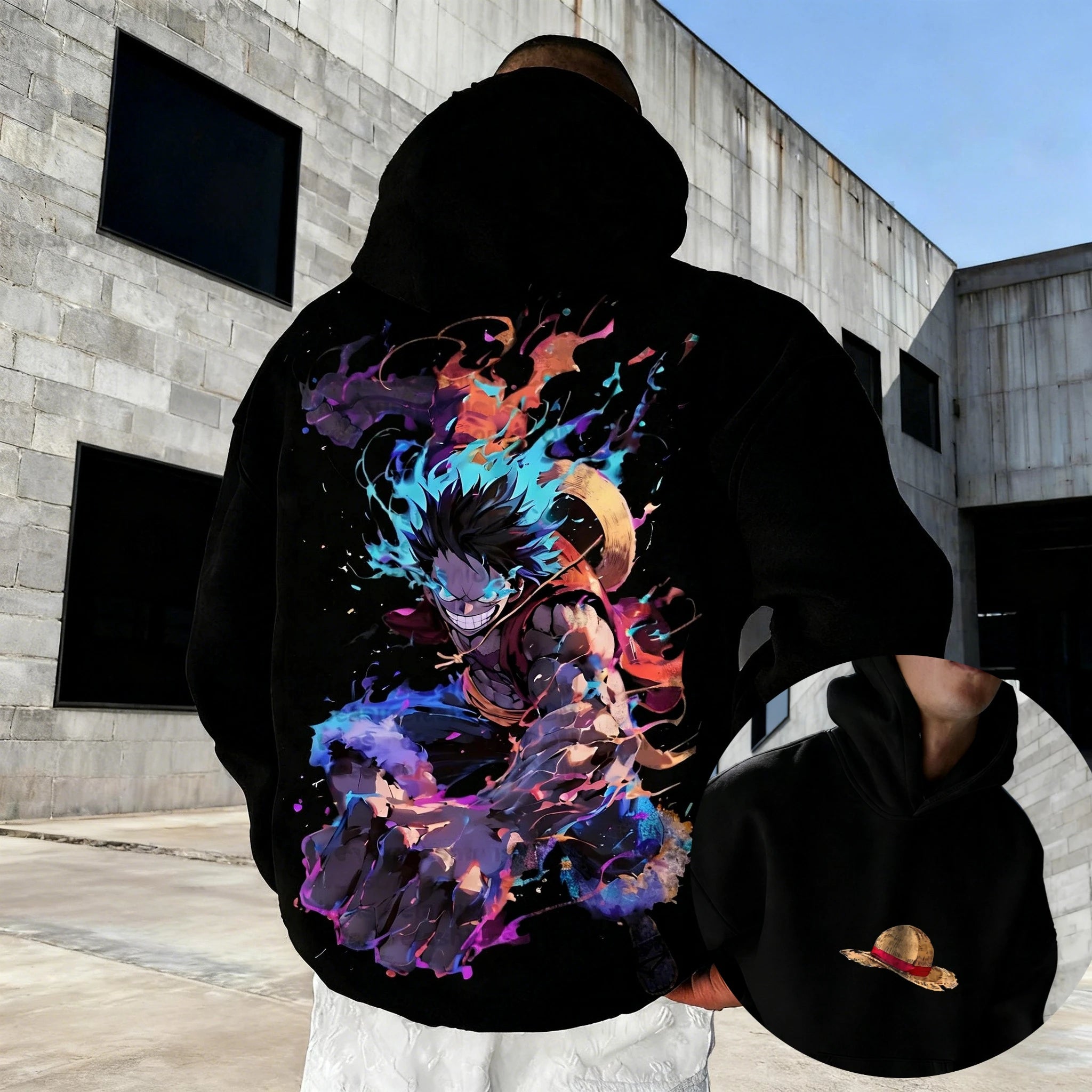 One Piece Luffy Hoodie - Pure Cotton Loose Winter Sweatshirt