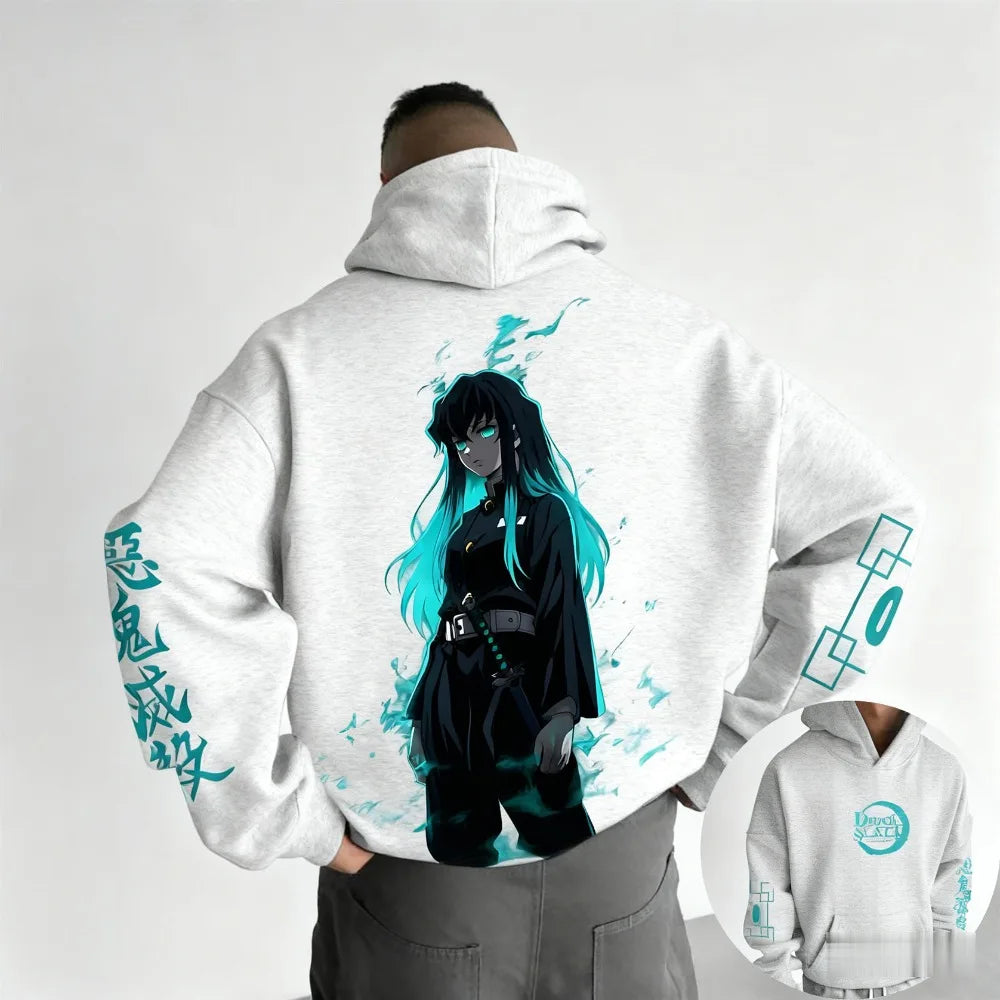 Demon Slayer Muichiro Tokito Hoodie - Plus Size Fleece Jacket