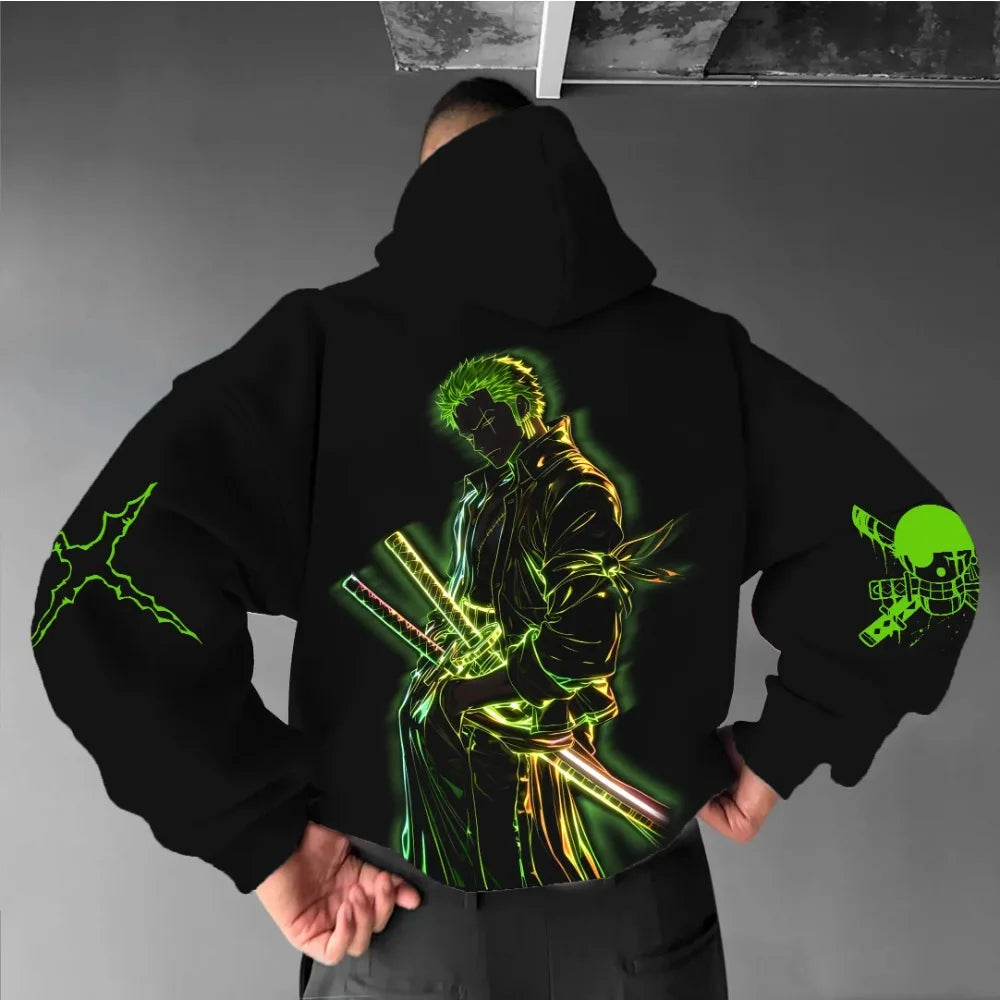 One Piece Roronoa Zoro Hoodie - Y2K Parent-Child Pack
