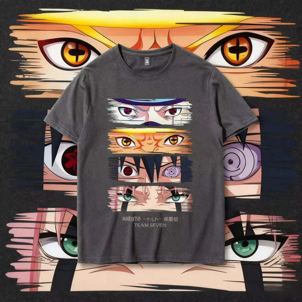 Naruto Team 7 T-Shirt - Uzumaki Sasuke Sakura Cotton Tee
