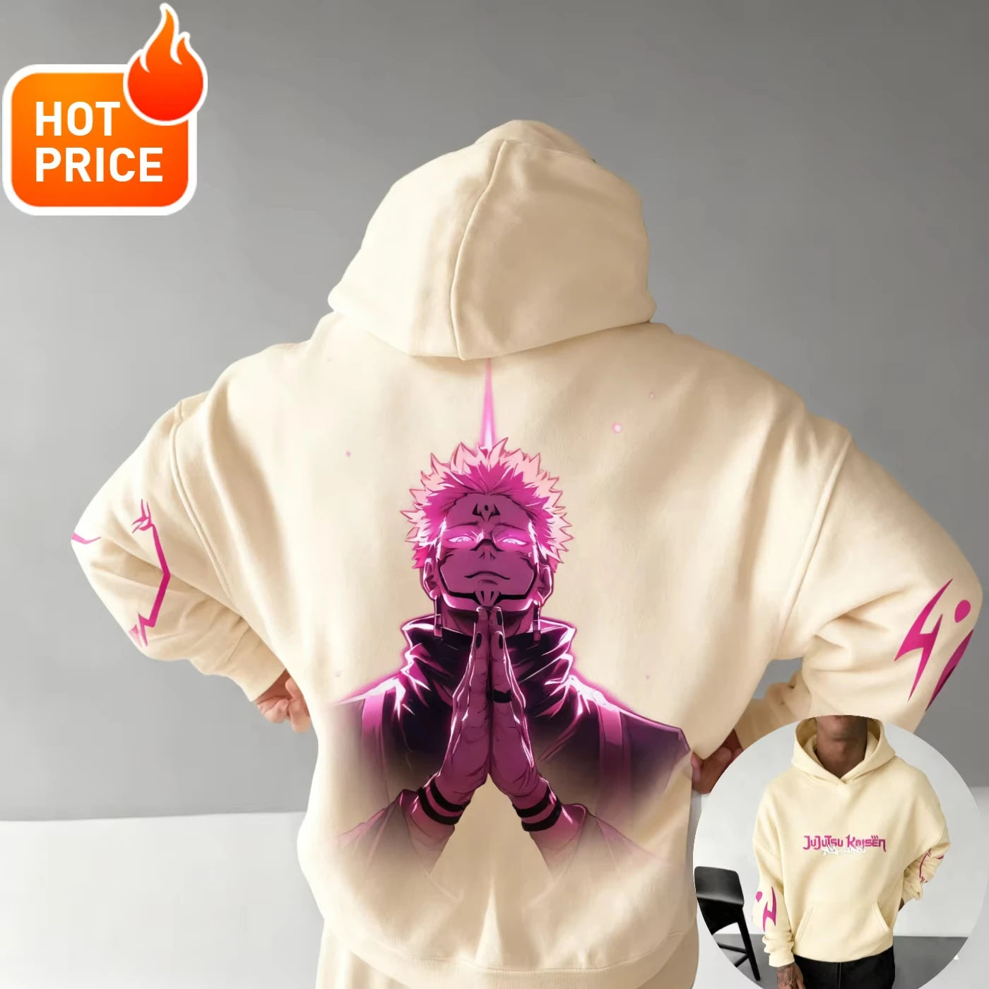 Jujutsu Kaisen Sukuna Hoodie - Vintage Oversized Harajuku