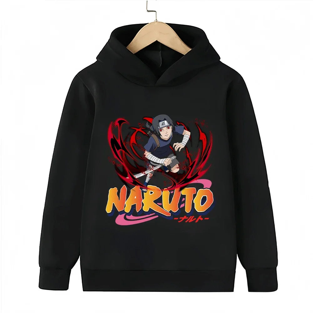 Naruto Uchiha Sasuke Kids Hoodie - Anime Cartoon Pullover
