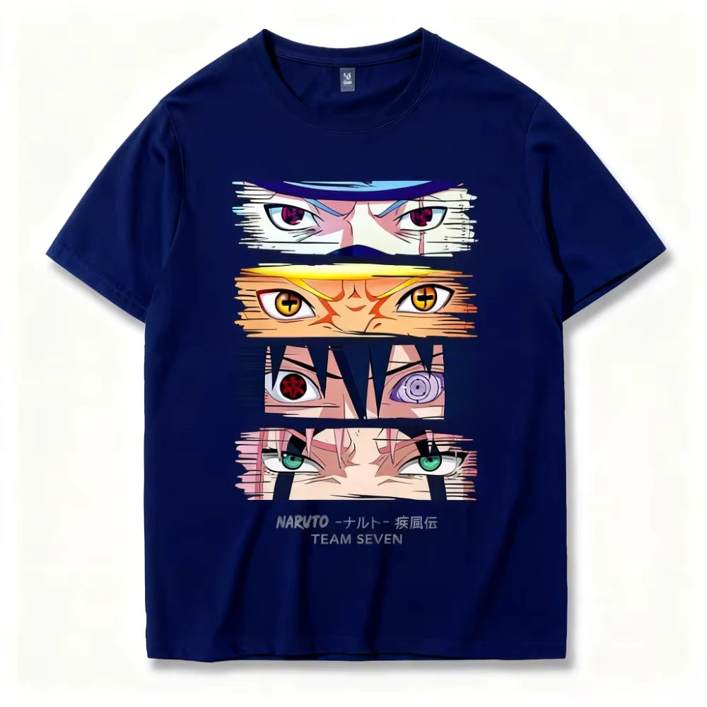 Naruto Team 7 T-Shirt - Uzumaki Sasuke Sakura Cotton Tee