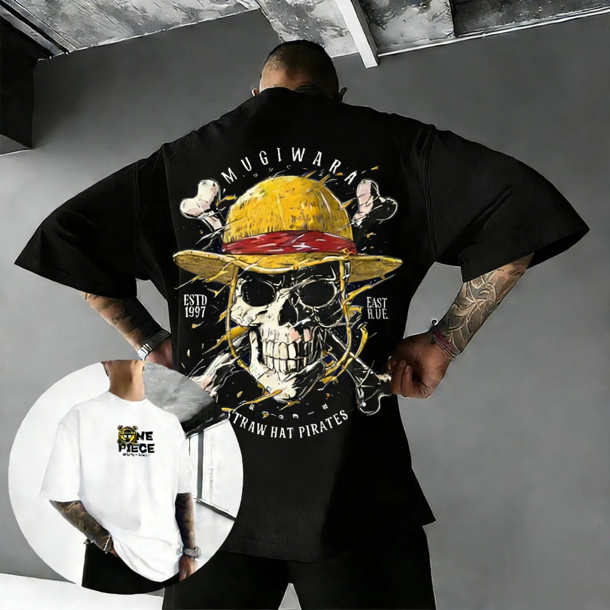One Piece Skull T-Shirt - Oversized Cotton Streetwear 2026