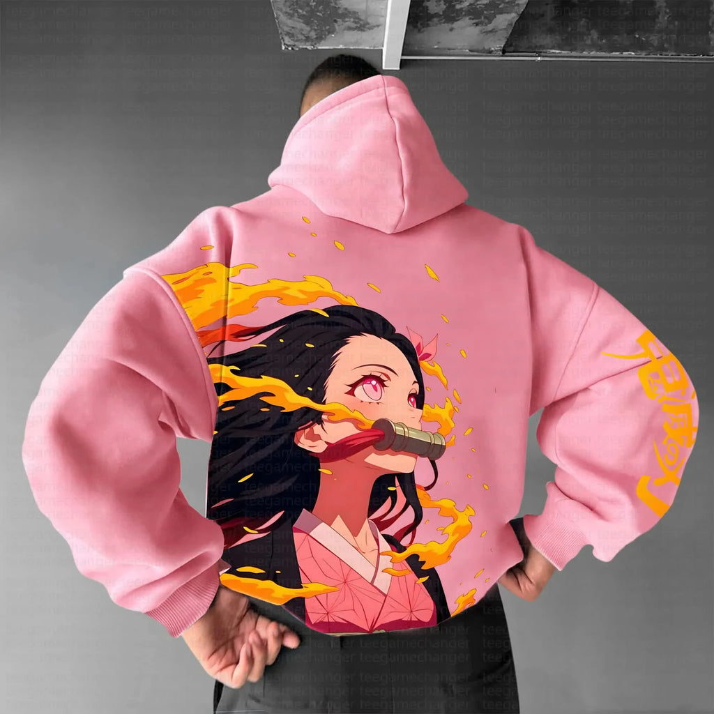 Demon Slayer Bandai Hoodie - Cotton Graphic Pullover for Fans