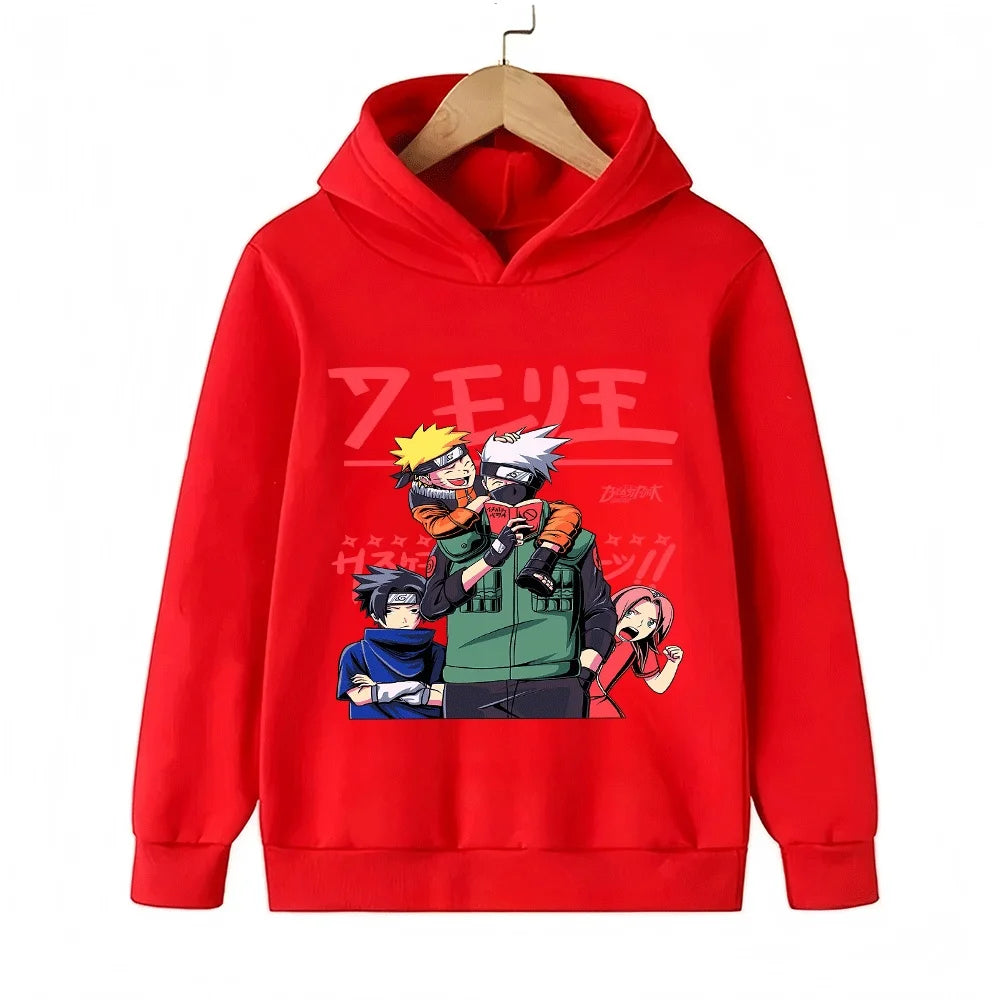 Naruto Team 7 Kids Hoodie - Cute Kakashi Sasuke Sakura