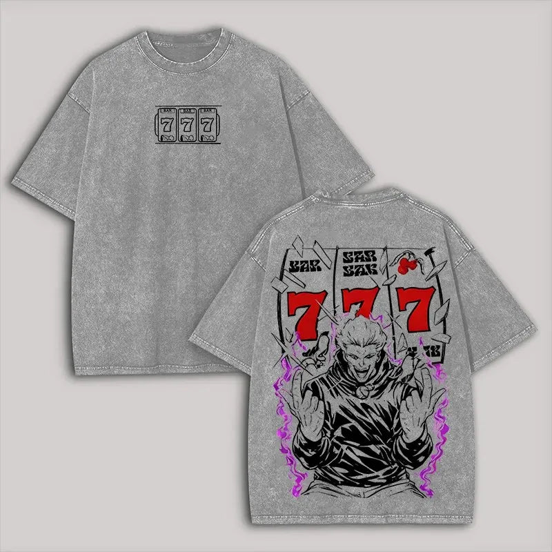 Jujutsu Kaisen Hakari Kinji T-Shirt - Y2K Washed Cotton Vintage