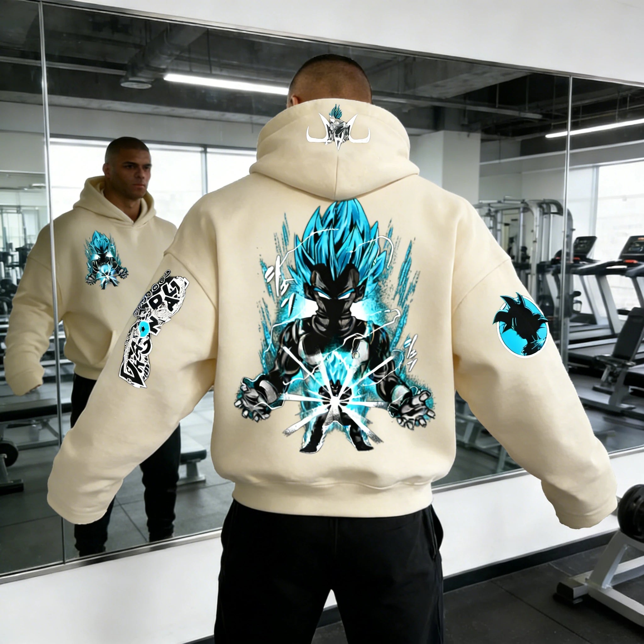 Dragon Ball Vegeta Hoodie - Super Saiyan Blue Retro Gym