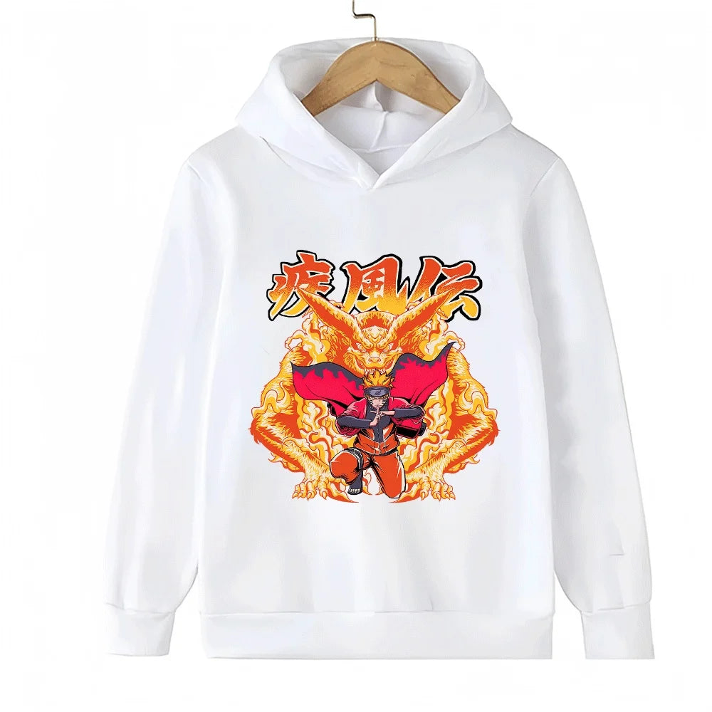 Naruto Kurama Kids Hoodie - Uzumaki Graphic Sweatshirt