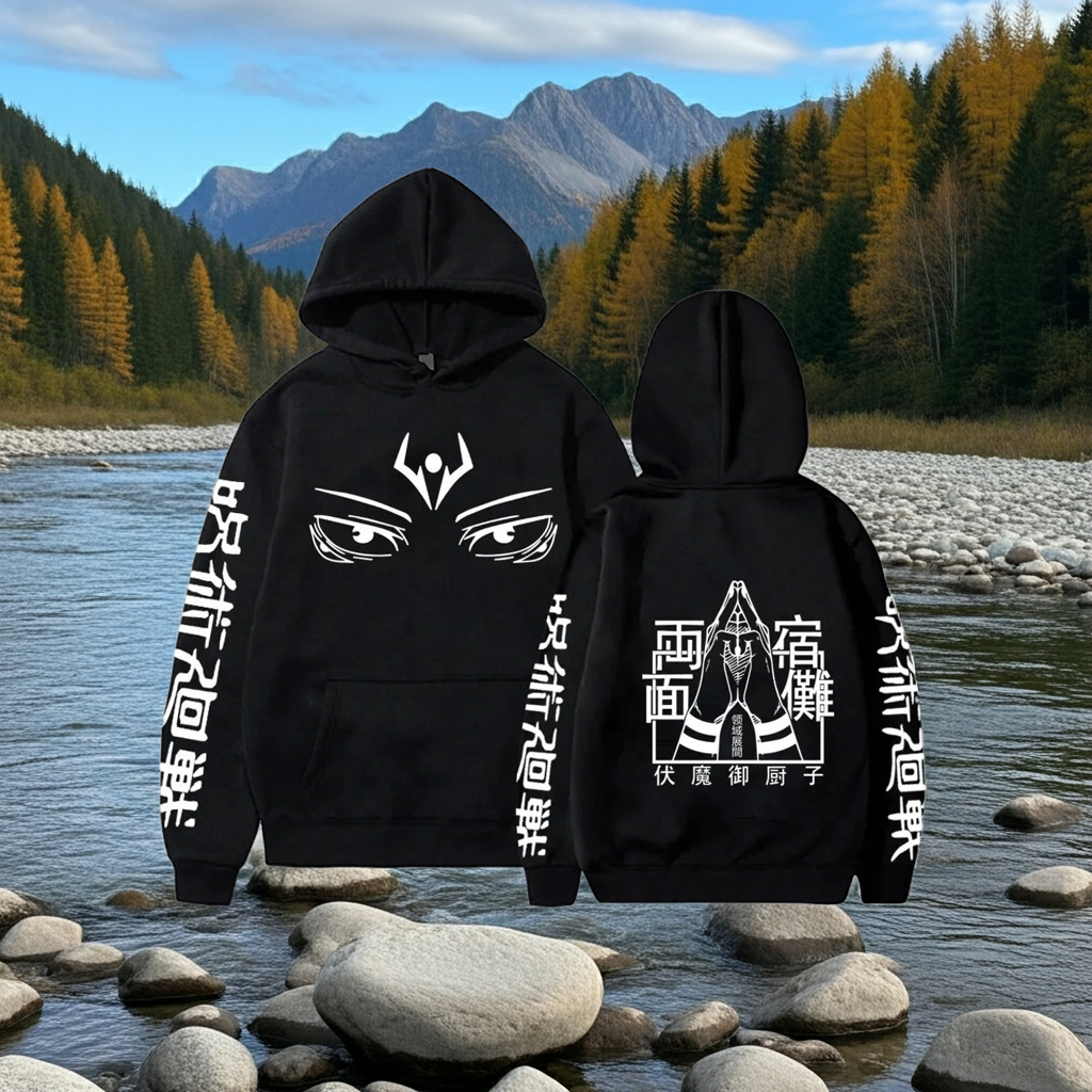 Jujutsu Kaisen Sukuna Eyes Hoodie - Yuji Pullover Unisex
