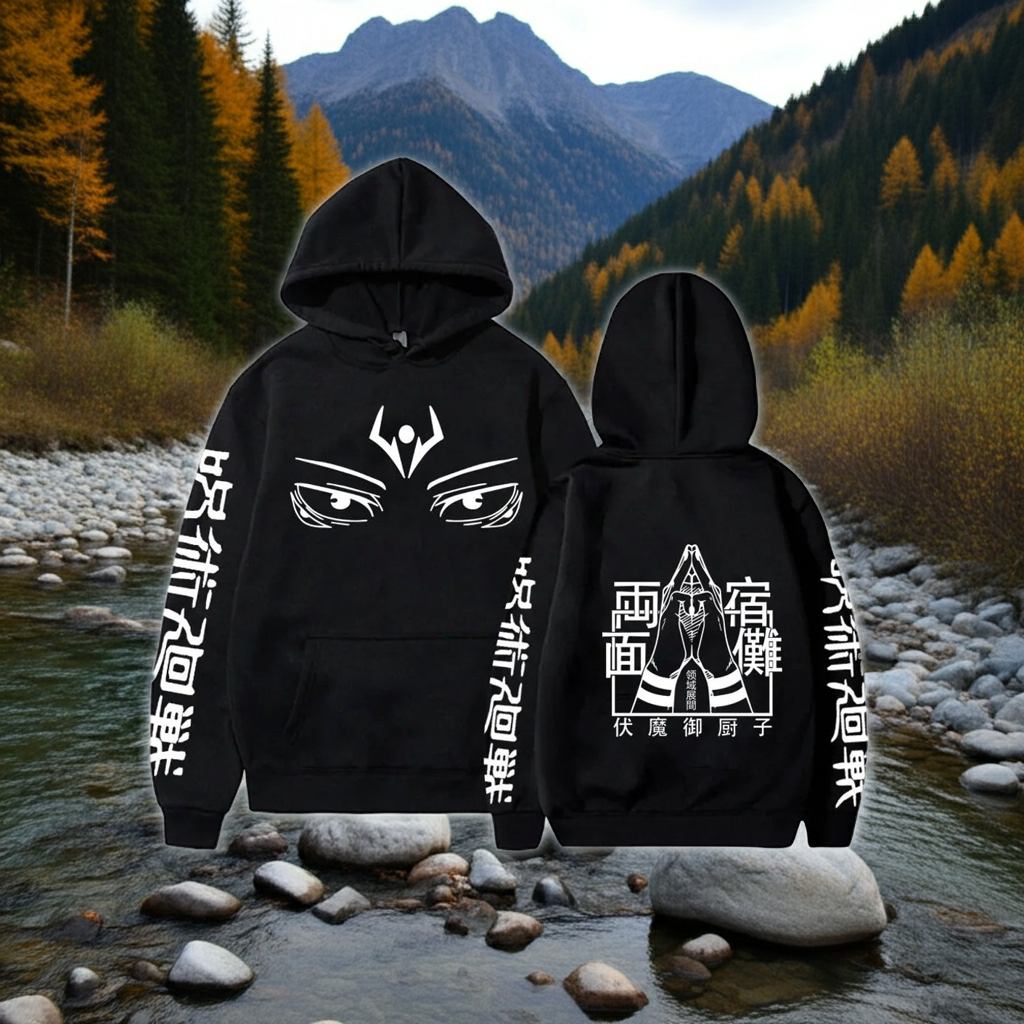 Jujutsu Kaisen Sukuna Eyes Hoodie - Yuji Pullover Unisex